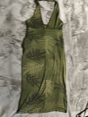 Hawaii's Finest Olive Green Graphic-Tag Button Shirt